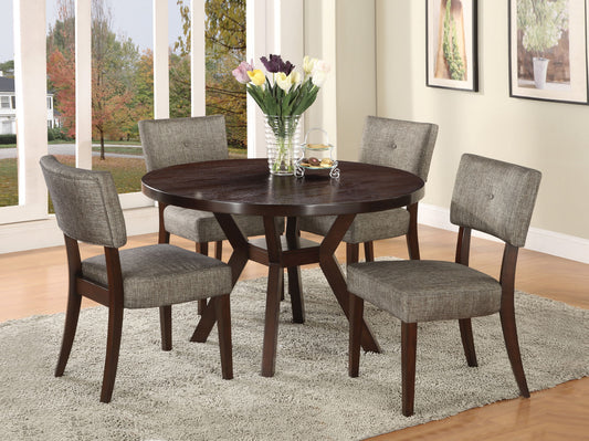 Drake - 5 Pieces Dining Room Set - Espresso / Gray Acme