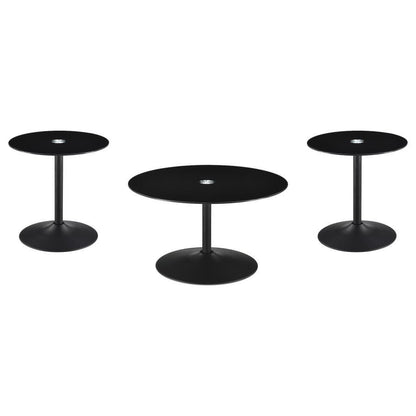 Ganso - Round Glass Top Coffee And End Table Set Coaster Fine Furniture