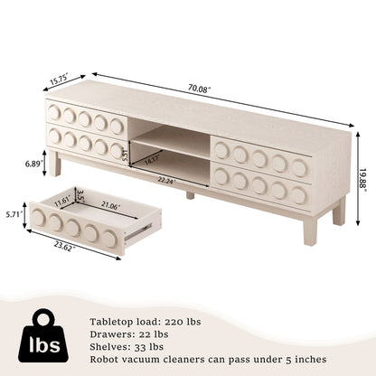 Media Console With 4 Drawers And Cable Management Home Essentials