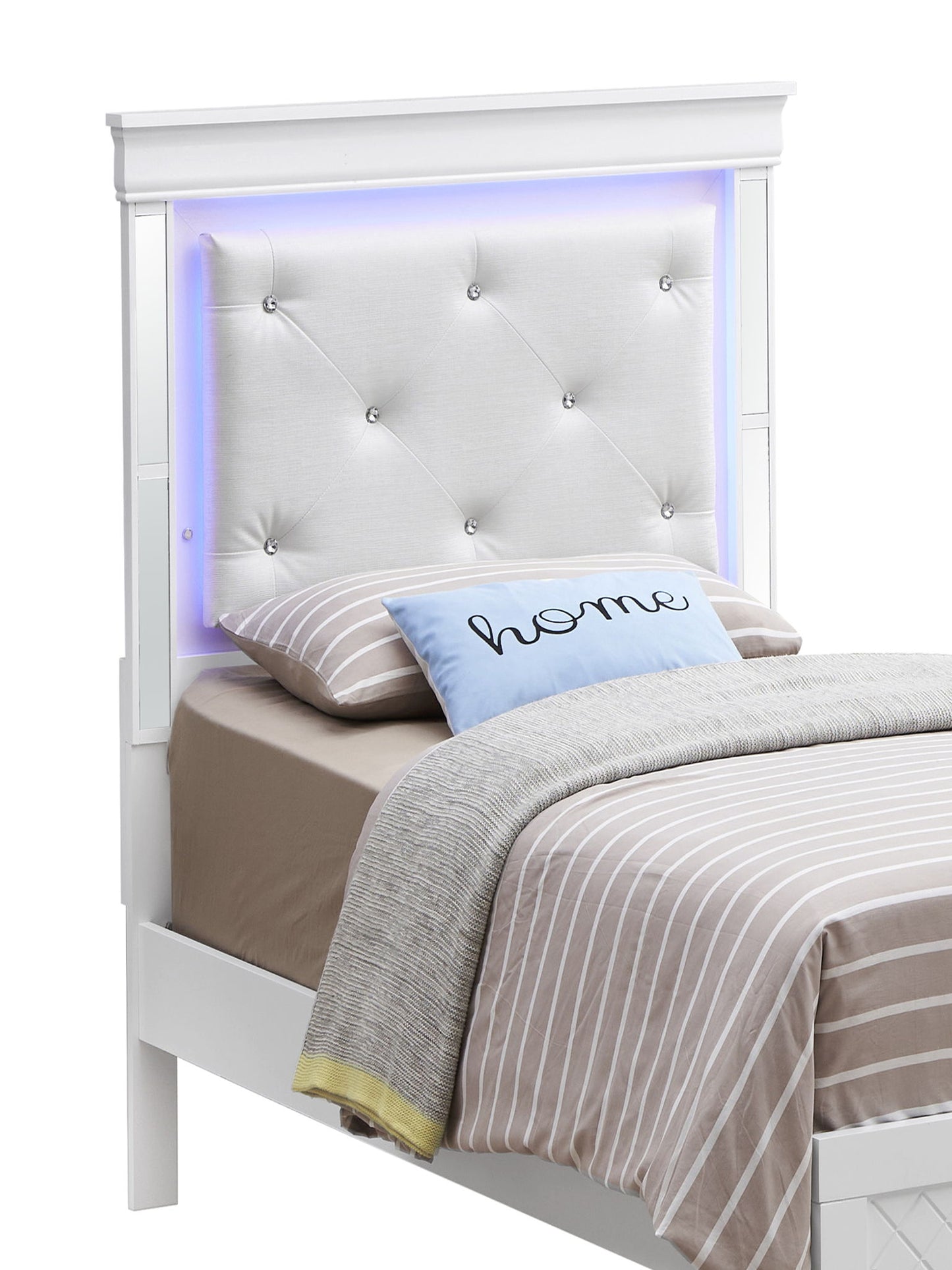Bed With LED Light Accents Headboard Glory Furniture