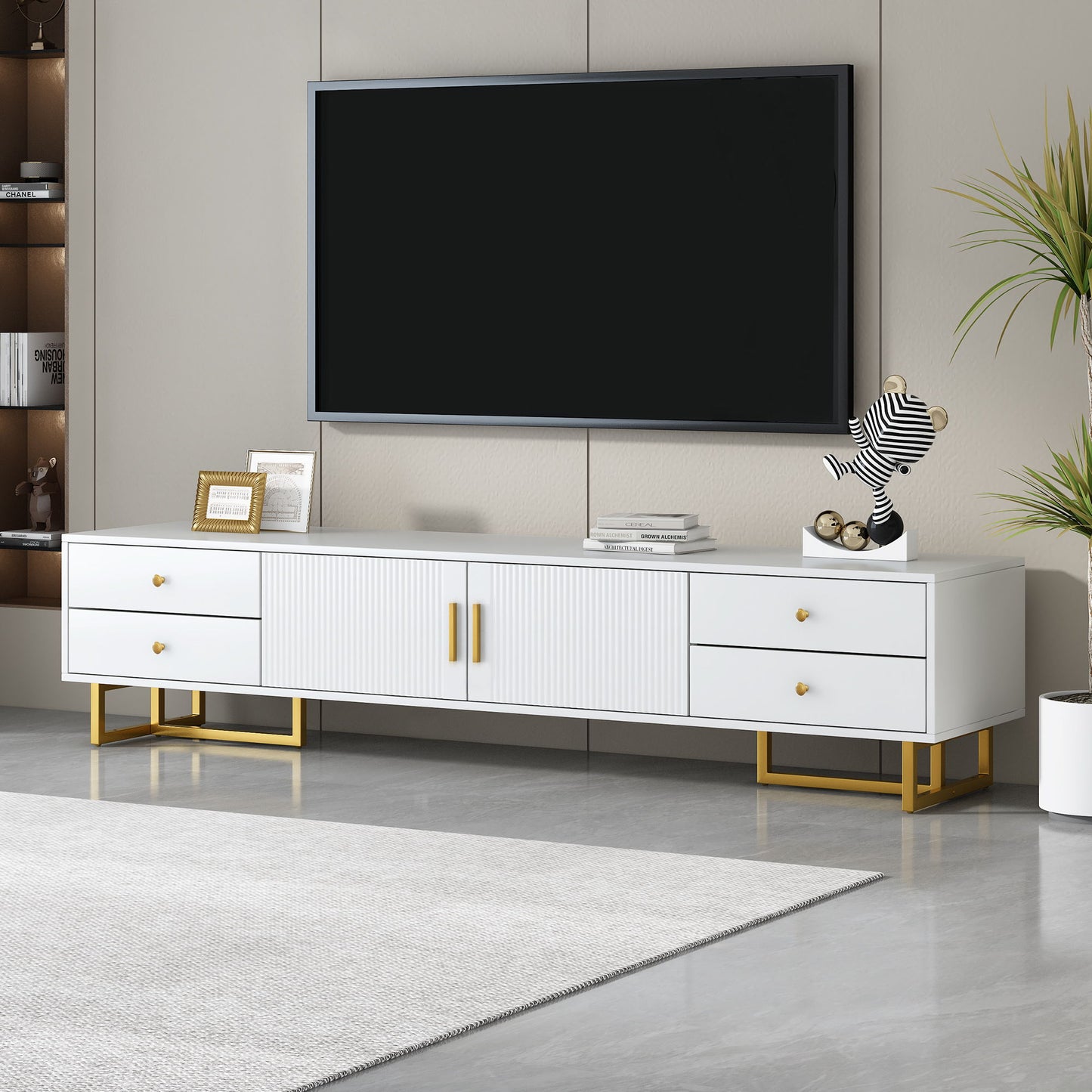 Modern TV Stand With Storage For Living Room Hearth and Haven