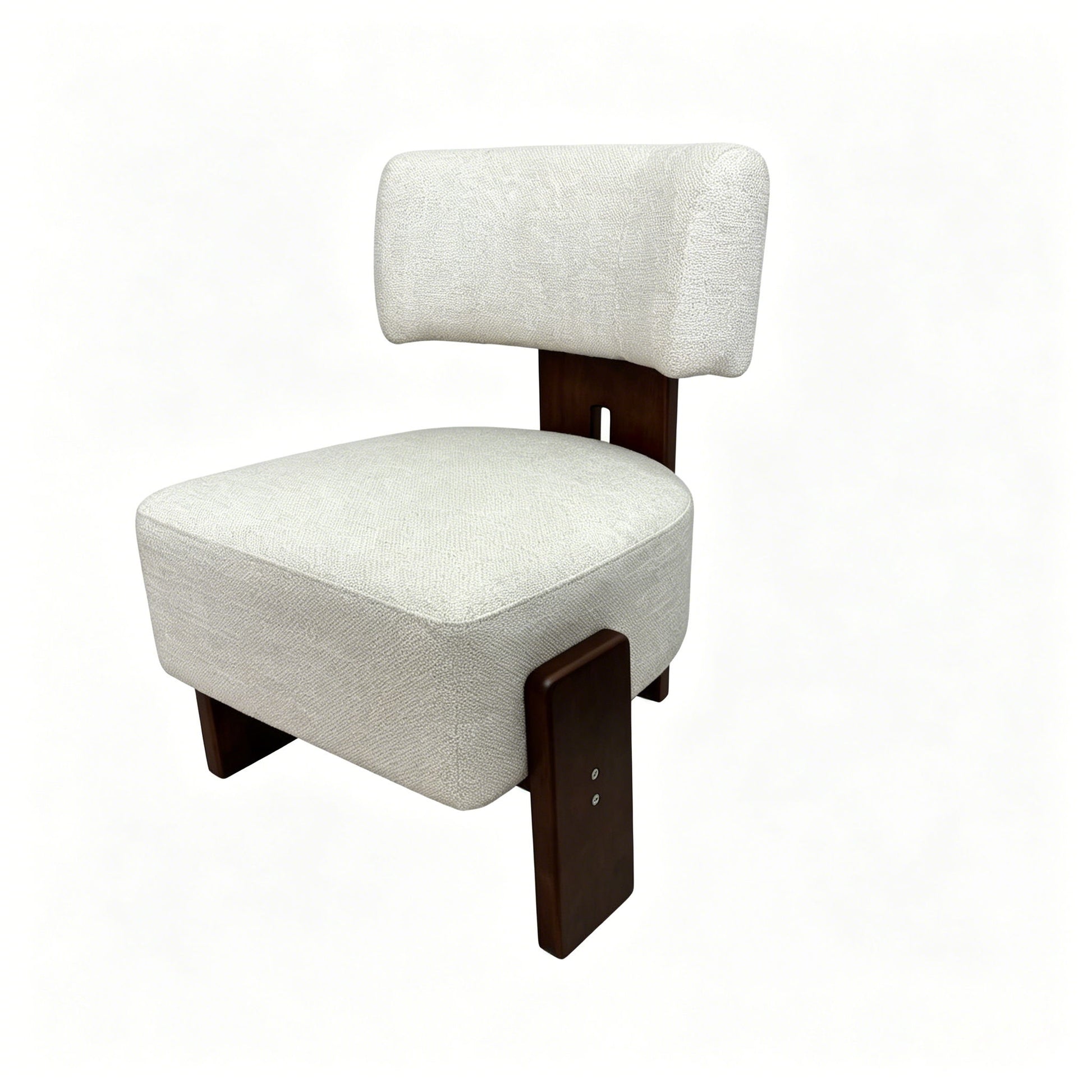 Geometric Armless Accent Chair - Beige / Brown Home Essentials