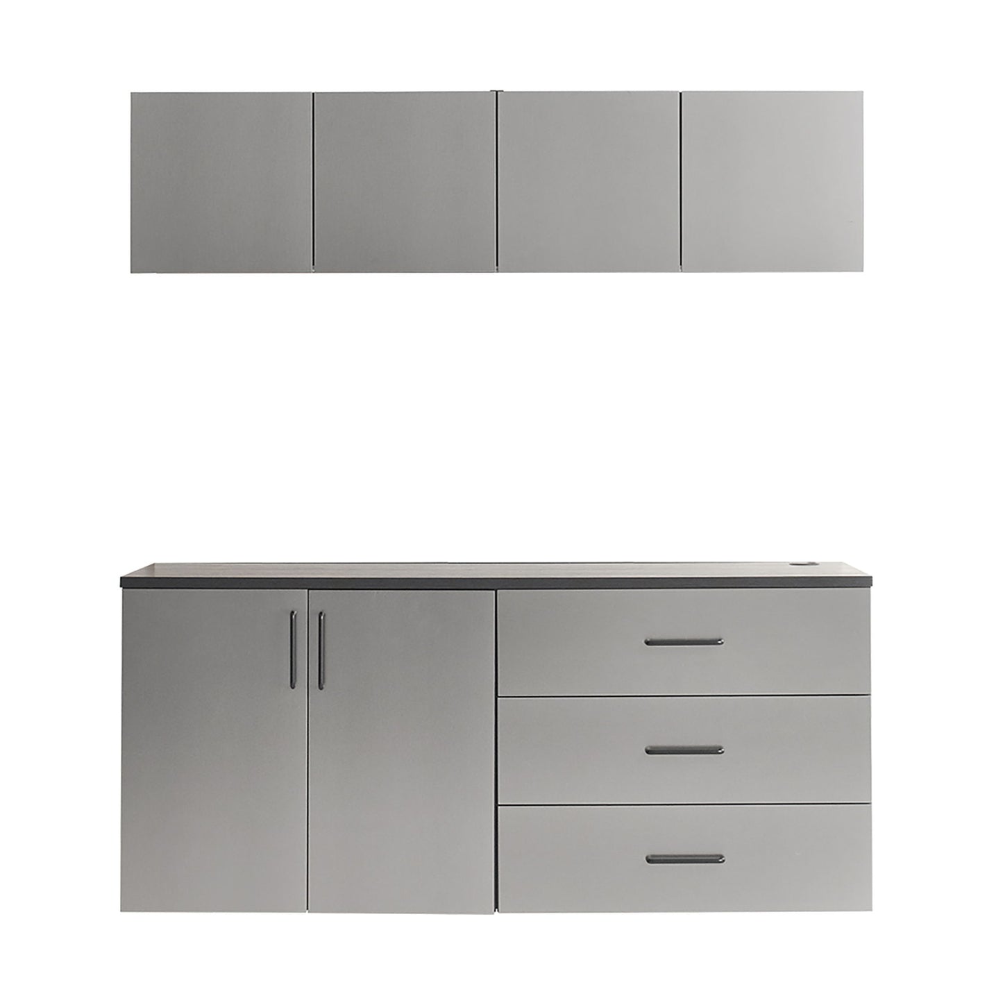 Astro Series - Garage Cabinet Set C With Soft Closing Drawers - Metallic Gray Daily Nest