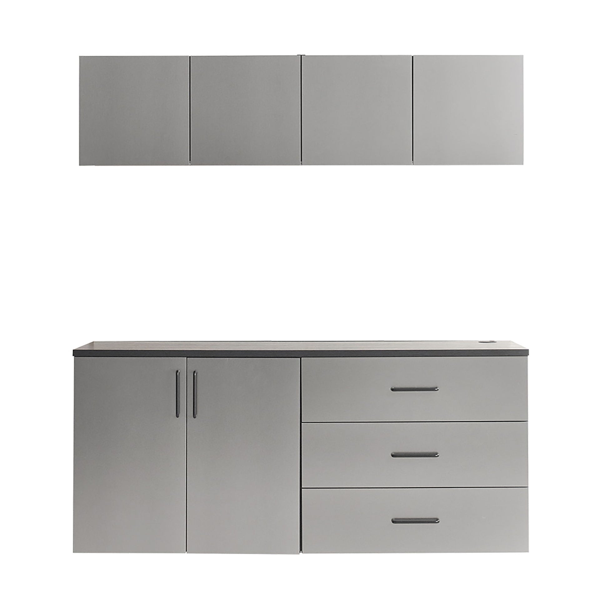 Astro Series - Garage Cabinet Set C With Soft Closing Drawers - Metallic Gray Daily Nest