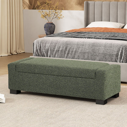 Textured Fabric Ottoman Bench With Hinged Lid Noble House