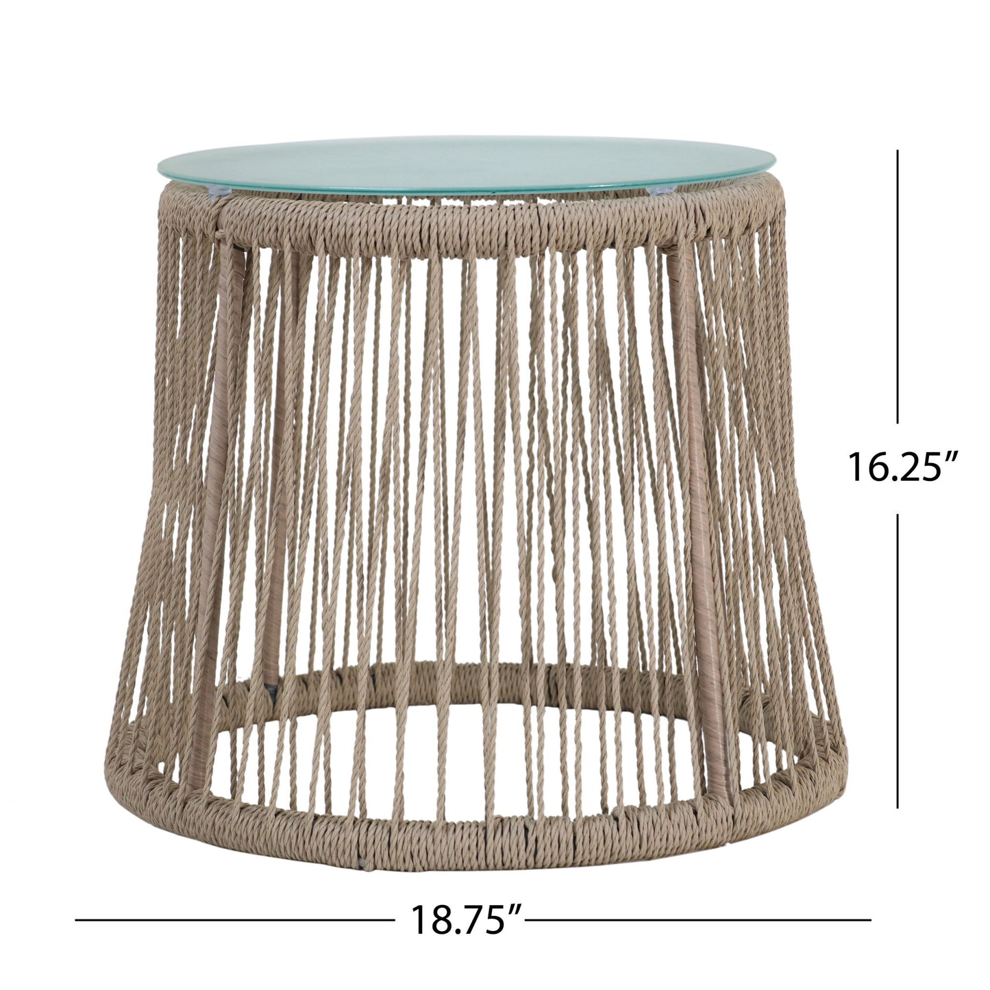 Boho Southport - Side Table With Glass Top Noble House