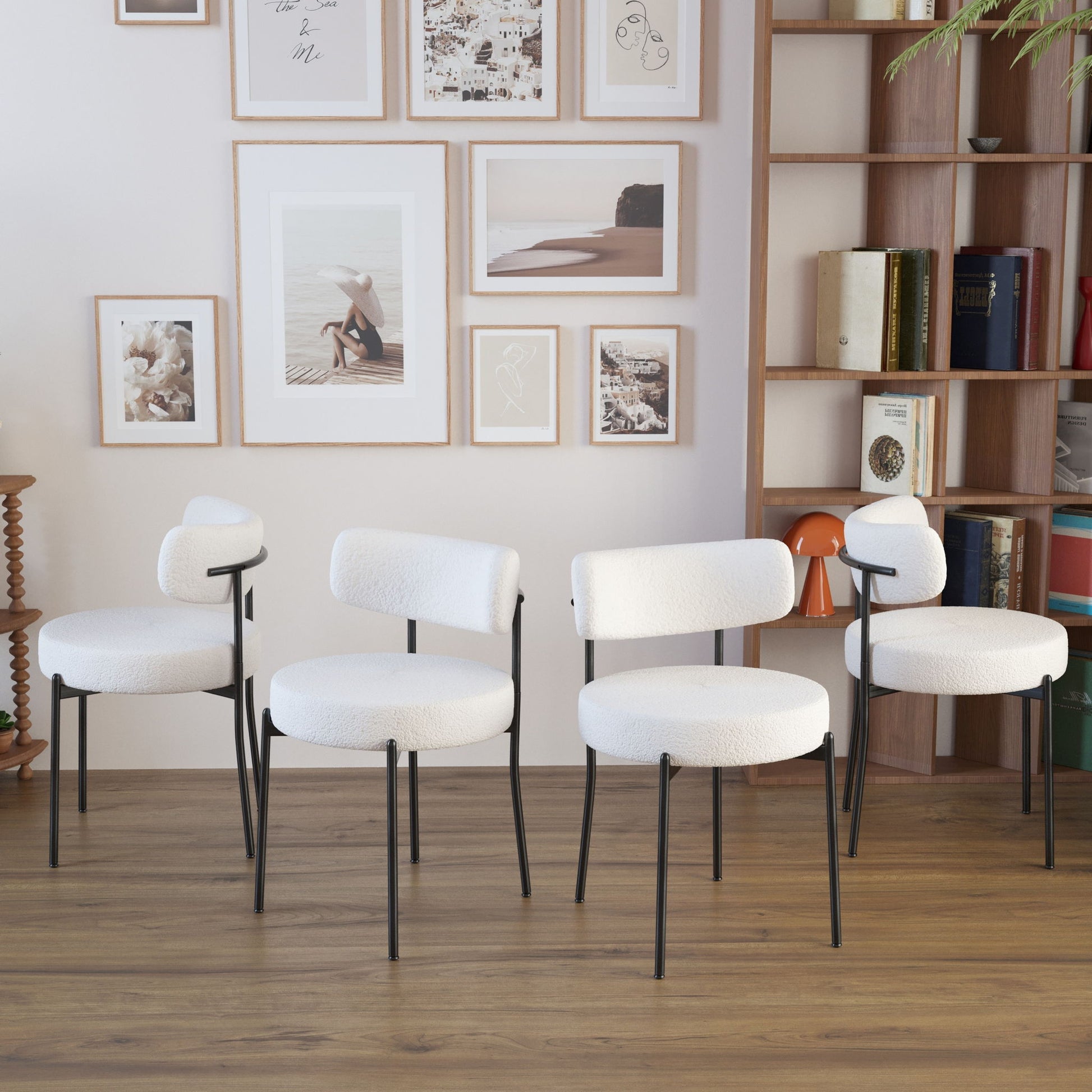 Mid-Century Modern Dining Chair With Curved Backrest Home Essentials