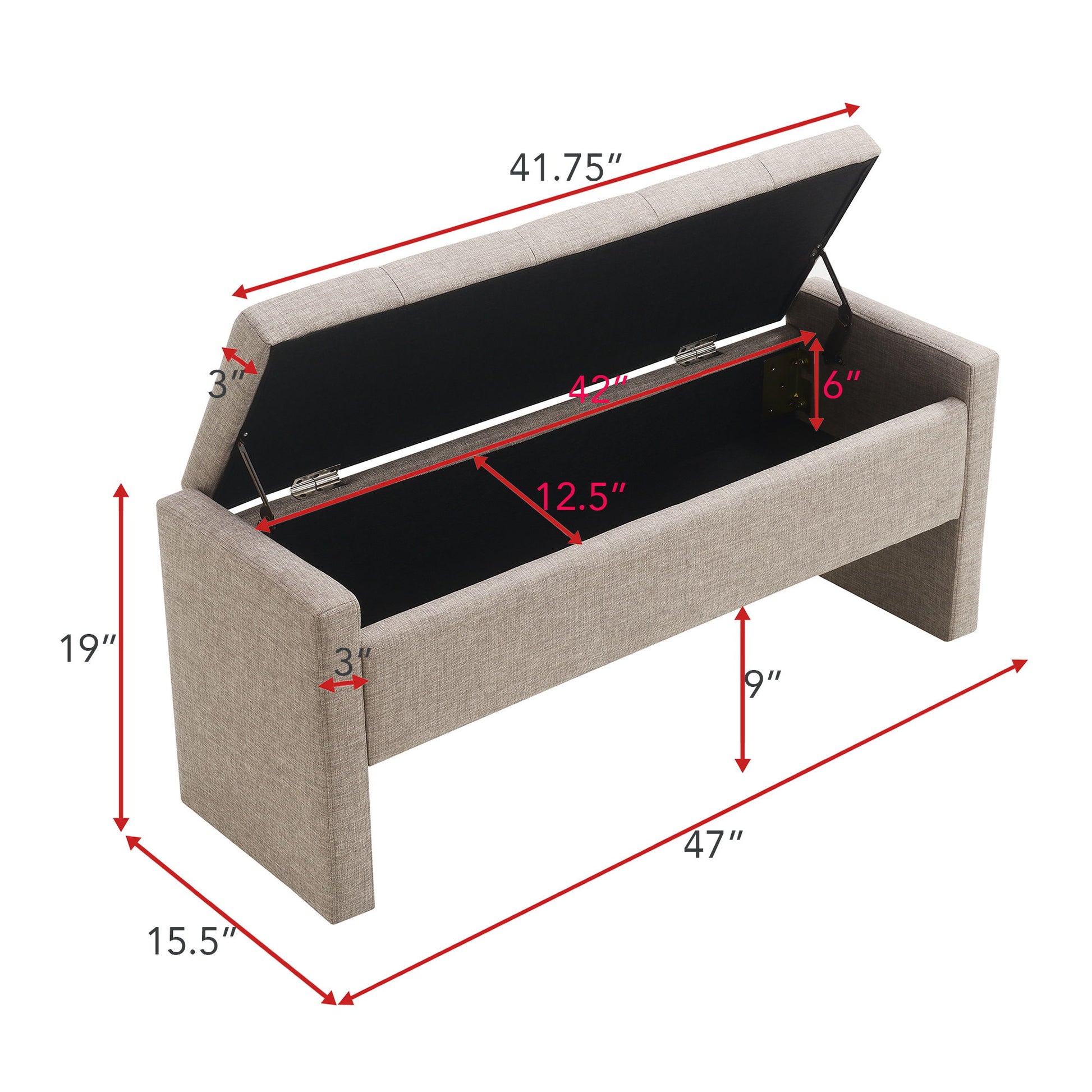 Modern Upholstered Large Bed End Bench With Storage - Snoozhouse
