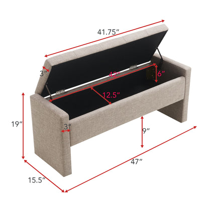 Modern Upholstered Large Bed End Bench With Storage - Snoozhouse