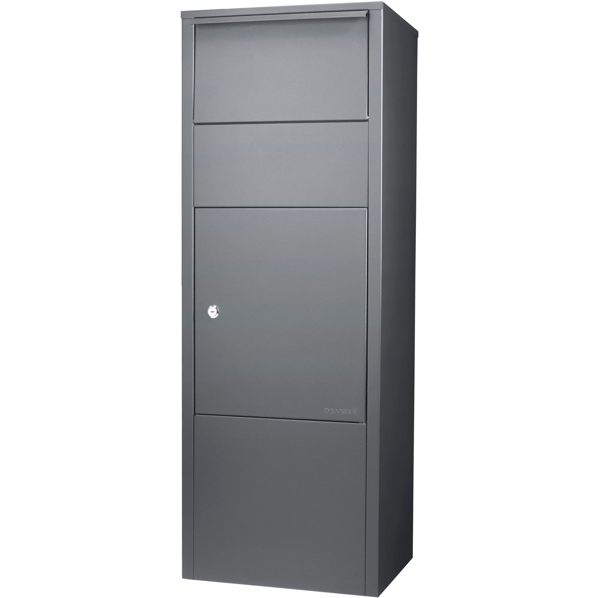 Steel Large Single Compartment Locking Parcel Drop Box With Keyed Access - Gray Daily Nest