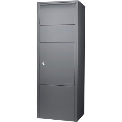 Steel Large Single Compartment Locking Parcel Drop Box With Keyed Access - Gray Daily Nest