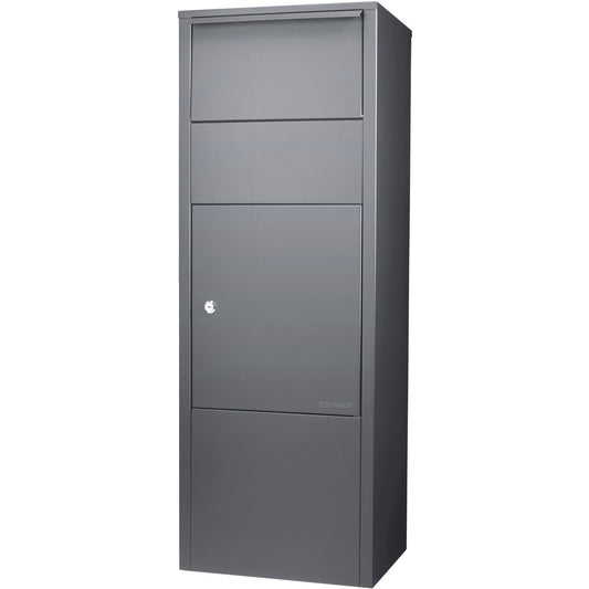 Steel Large Single Compartment Locking Parcel Drop Box With Keyed Access - Gray Daily Nest