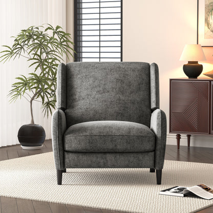 Oversized Textured Fabric Pushback Recliner