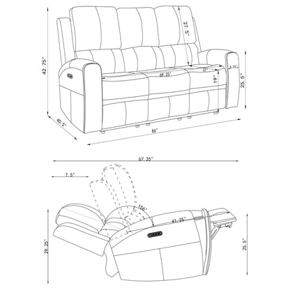 Boyce - Triple Power Reclining Sofa With Independent Headrest Furniture Max