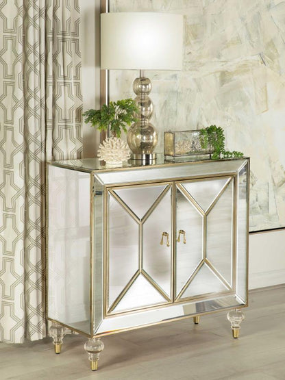 Lupin - 2-Door Mirrored Storage Accent Cabinet - Champagne CoasterEssence