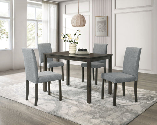 Melshire - 5 Piece Dining Room Set - Dark Brown Crown Mark