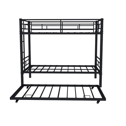 Metal Bunk Bed For Kids, Convertible Bedframe With Ladders & Guardrail Home Essentials