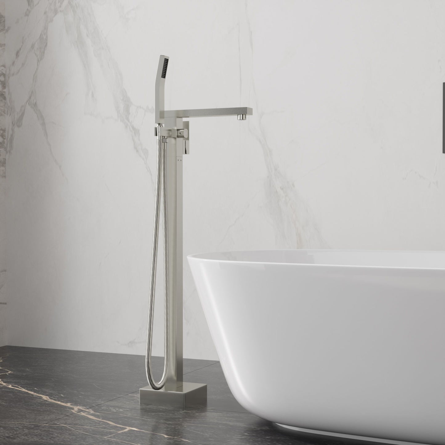 Freestanding Bathtub Faucet With Waterfall Tub Filler And Hand Shower Daily Nest