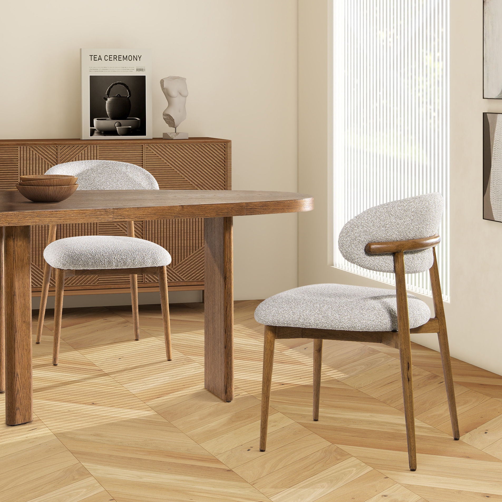 Locke - Modern Upholstered Dining Chair With Frame - Salt / Pepper Jennifer Taylor Home