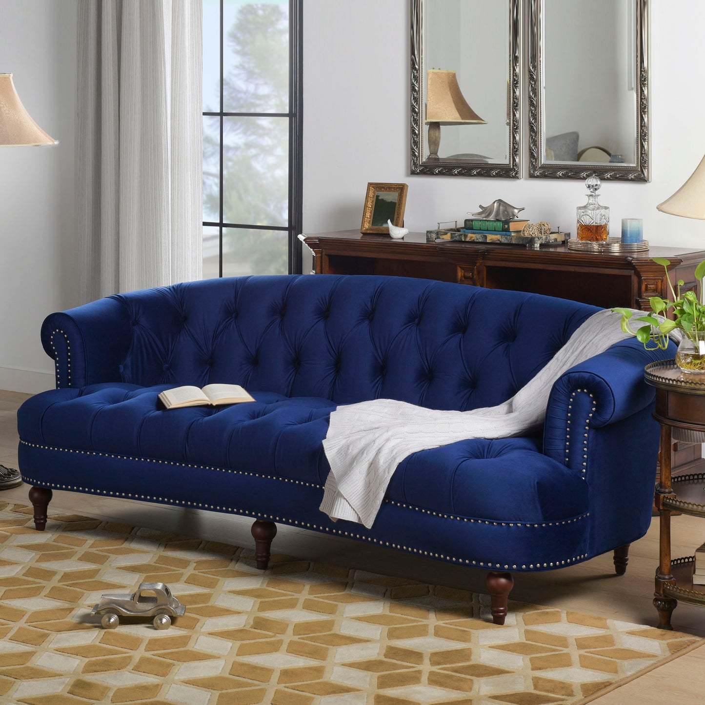 La Rosa - Victorian Chesterfield Tufted Sofa Jennifer Taylor Home