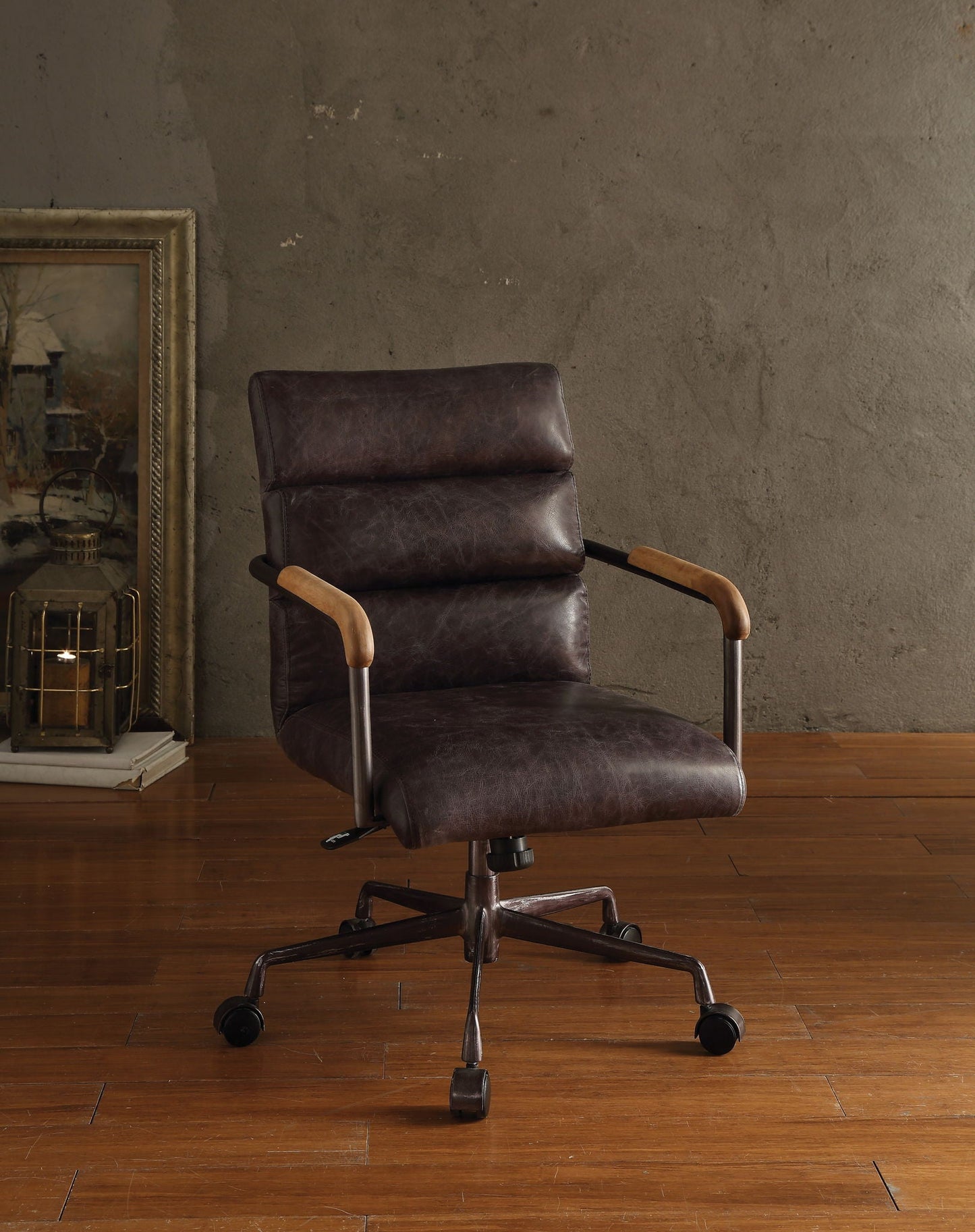 Harith - Retro Top Grain Leather Office Chair Acme