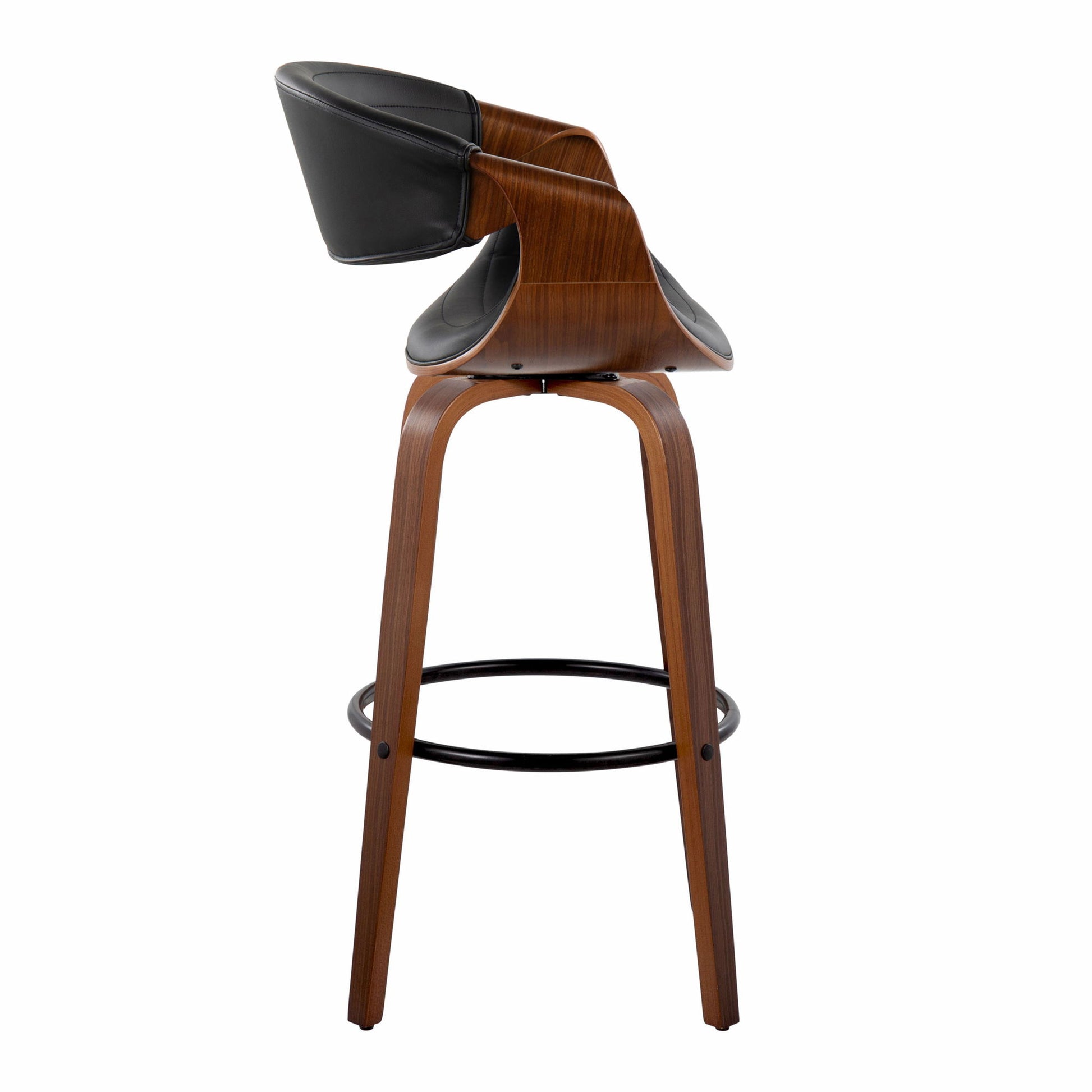 Symphony - Mid Century Modern Fixed Height Barstool With Swivel And Round Footrest (Set of 2) Lumi Source