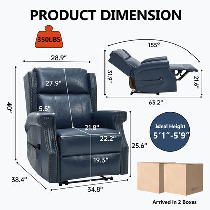 Manual Recliner Chair With Heavy Duty Motion Mechanism, 8 Vibrating Nodes And 3 Massage Modes For Living Room Home Essentials