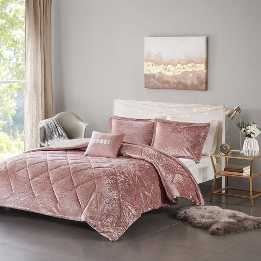 Felicia - King Duvet Cover Set - Blush