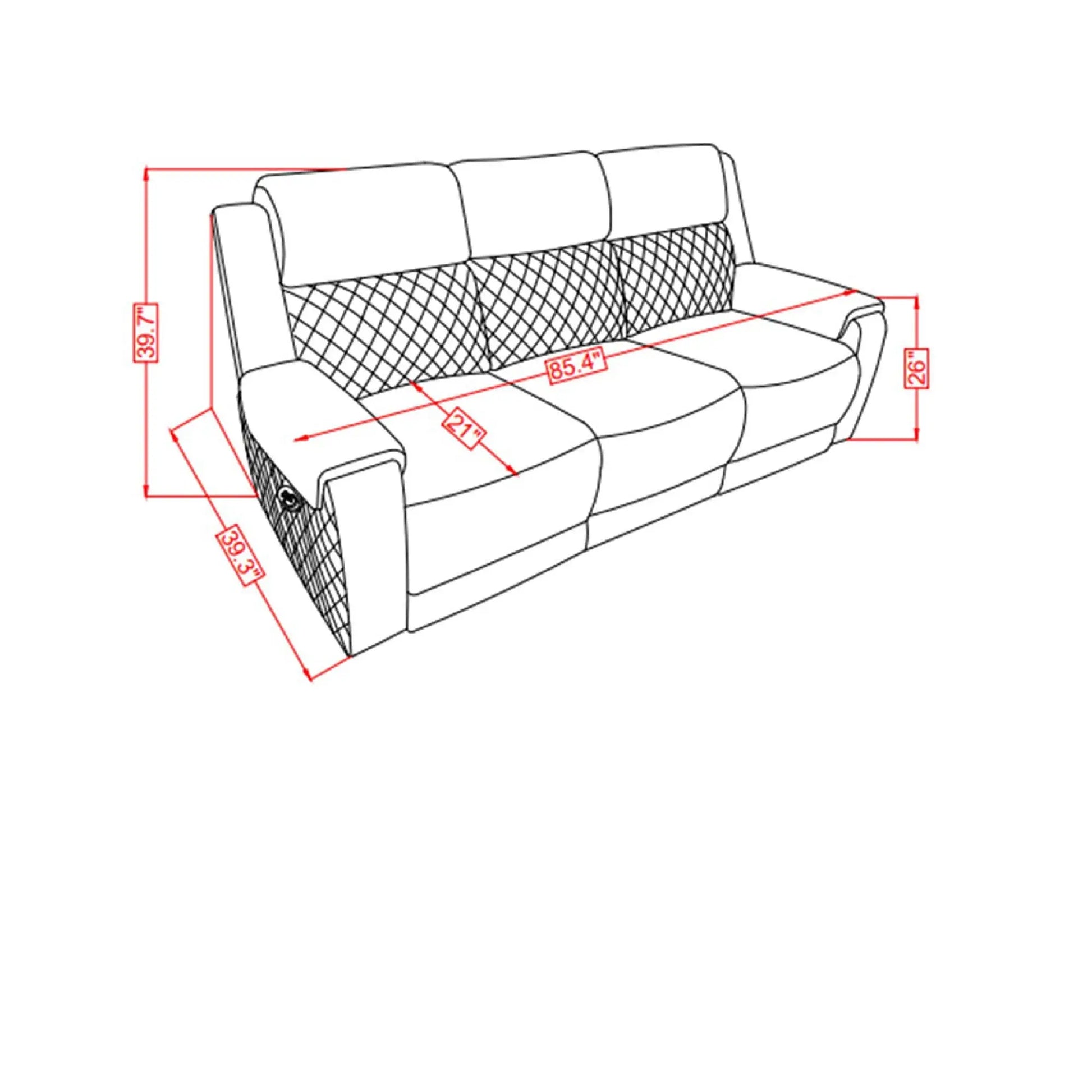 Alicia - Reclining Sofa - Gray / Black Global Furniture USA