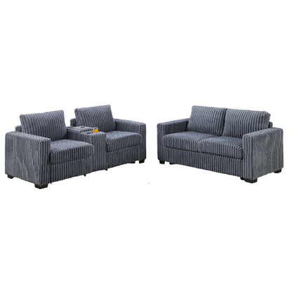 Modern Style 2 Piece Sofa Set With Cup Holders & Charging Port Home Essentials