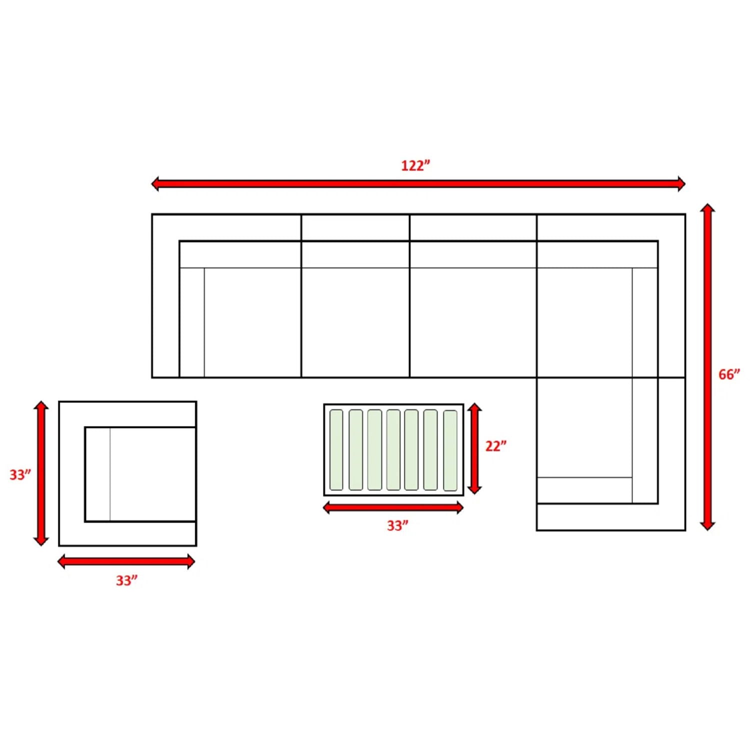 Sectional, Stylish Entertainment, Outdoor Living LSI Patio Furniture