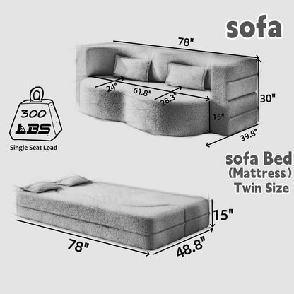 Modern Floor Sofa With 2 Pillows, Twin Size For Living Room Home Essentials