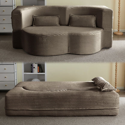 Floor Convertible Sleeper Sofa Bed With 2 Pillows Home Essentials