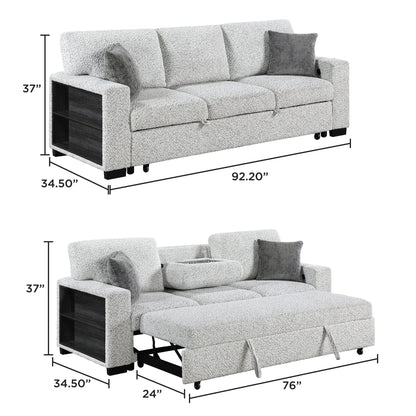 Prato - Sofa With Pull Out Sleeper And USB - Gray Matrix Furniture Group