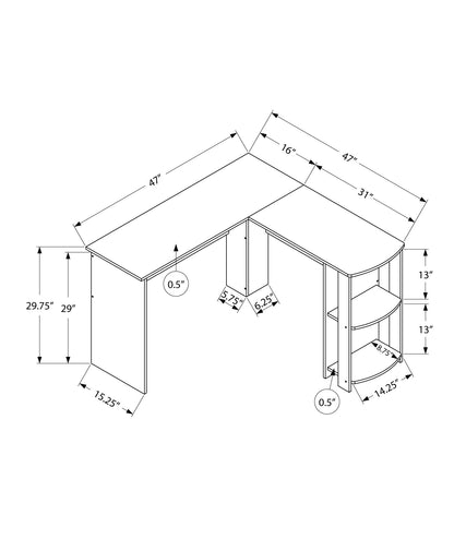 Computer Desk, Home Office, Corner, Storage Shelves, L Shape, Laptop, Contemporary & Modern 8th Street