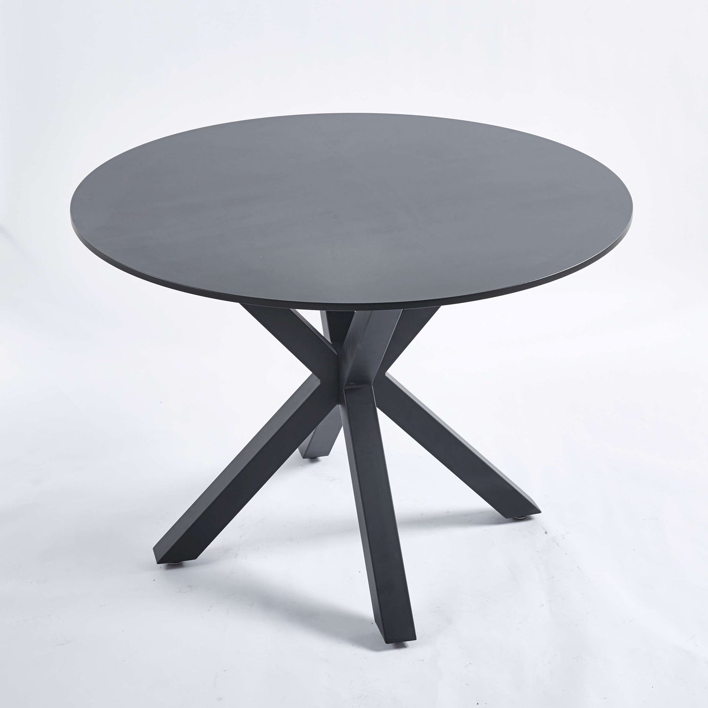 Table Mid-Century Dining Table For 4 - 6 People With Round MDF Table Top, Pedestal Dining Table, End Table Leisure Coffee Table, Cross Leg Home Essentials