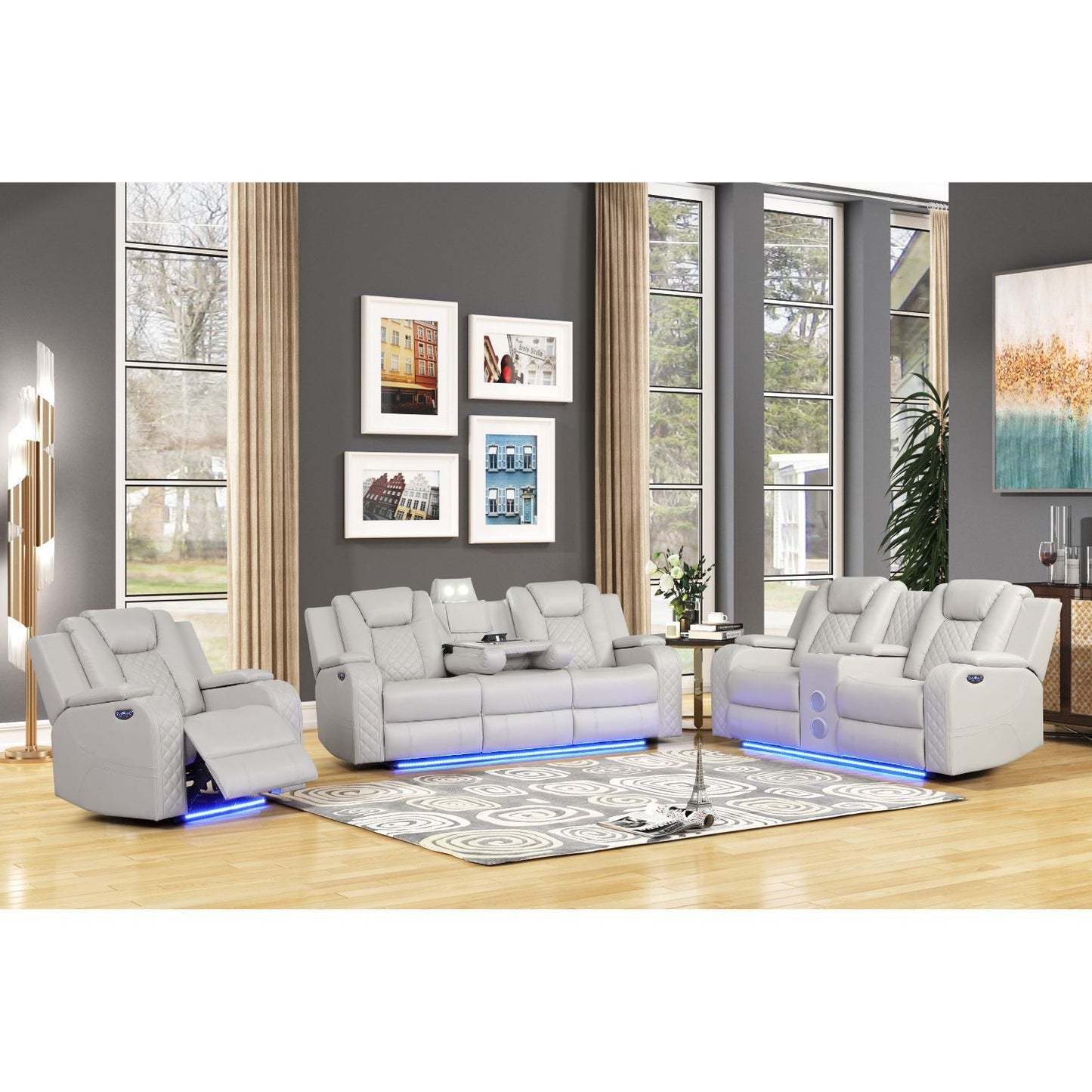 Benz - LED & Power Recliner With Adjustable Headrests And Ambient LED Lighting Matrix Furniture Group