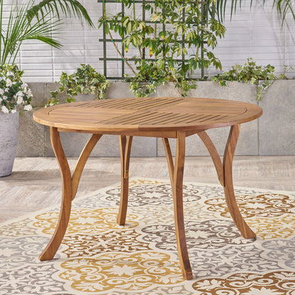 Hermosa - Outdoor Acacia Wood Table Circular Design Noble House