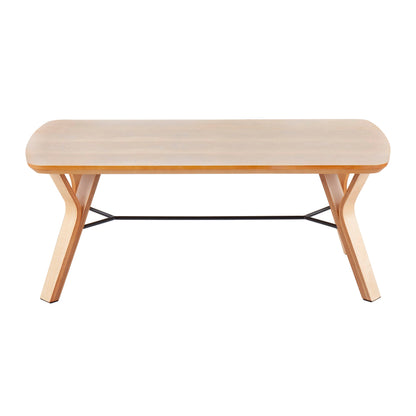 Folia - Mid-Century Modern Bench - Natural Lumi Source