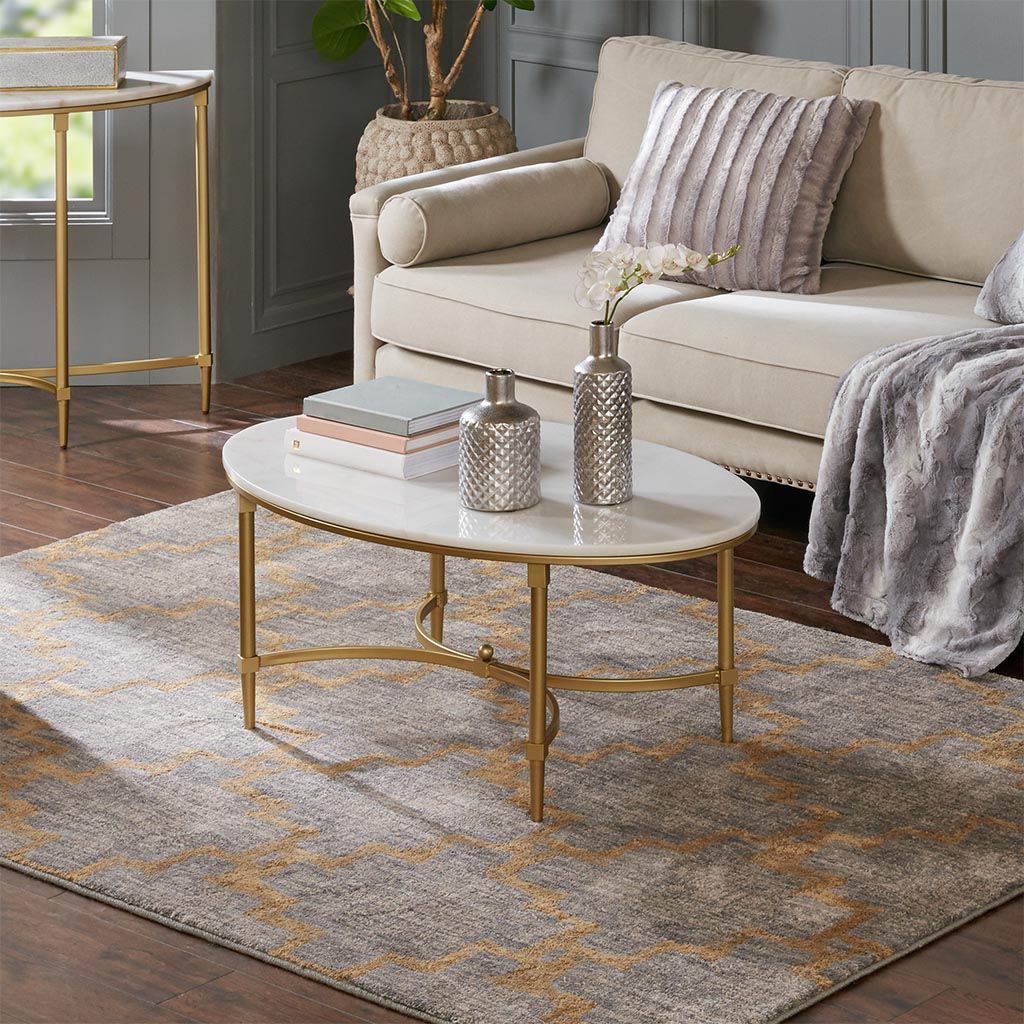 Bordeaux - Coffee Table - White / Gold