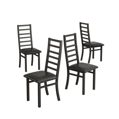 Metal Dining Chairs With Steel Legg, High Back Armless Design Home Essentials
