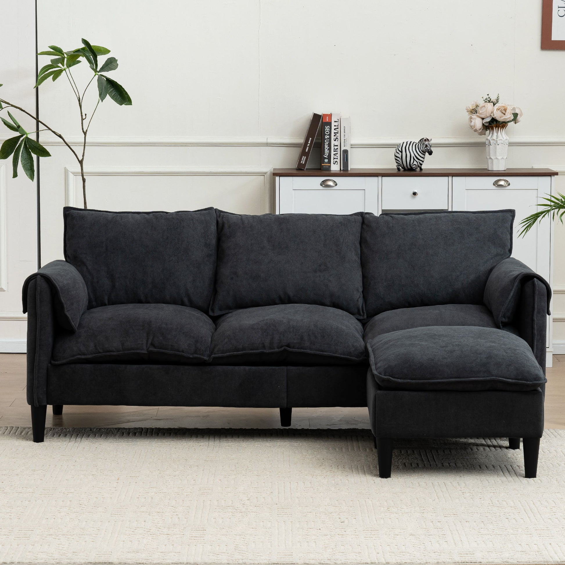 Convertible Combination Sofa With Footstools With Storage Home Essentials