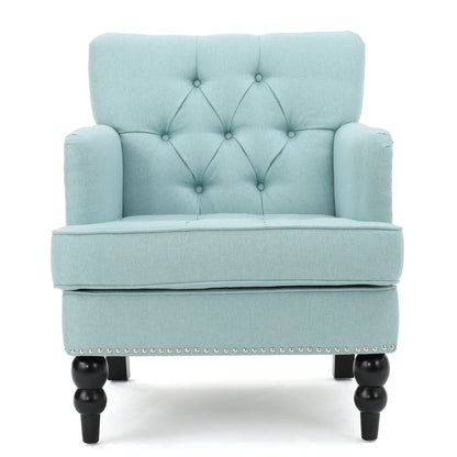 Harrison - Tufted Club Chair With Button Tufted Back And Birch Wood Legs Noble House
