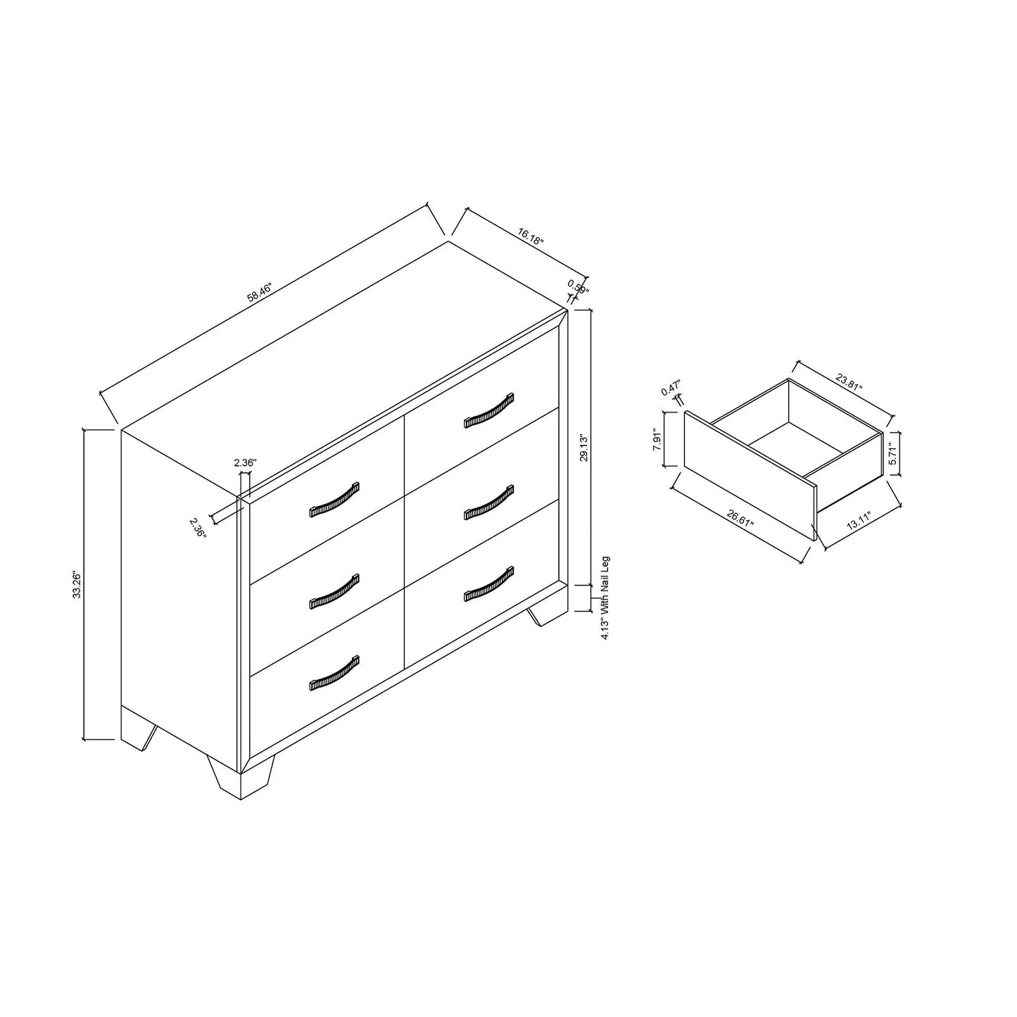 Carlos - Dresser - Black Global Furniture USA