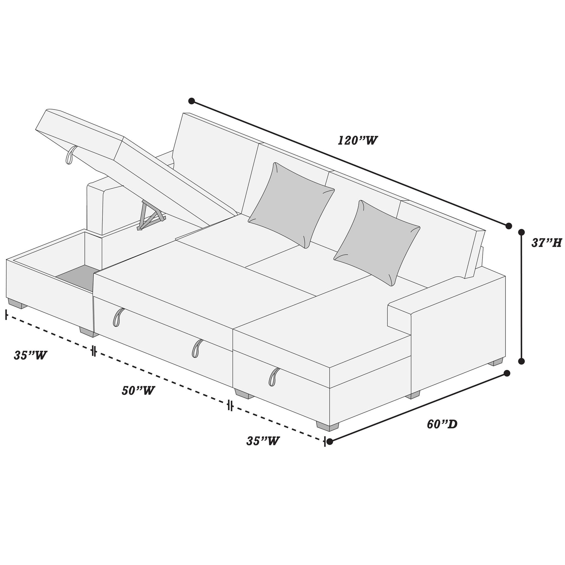Convertible Sectional With Pull Out Bed Home Essentials
