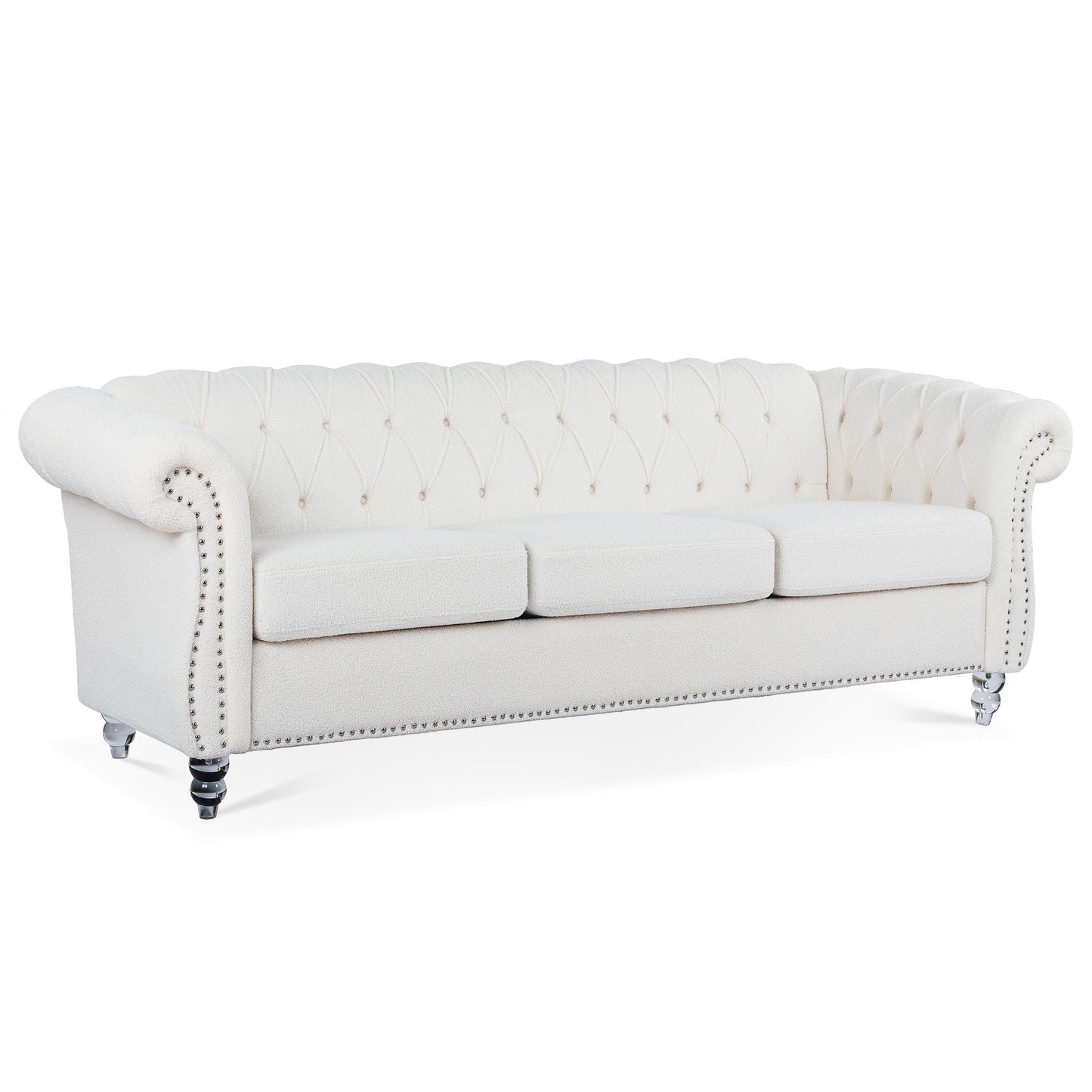 Rolled Arm Chesterfield 3 Seater Sofa Home Essentials