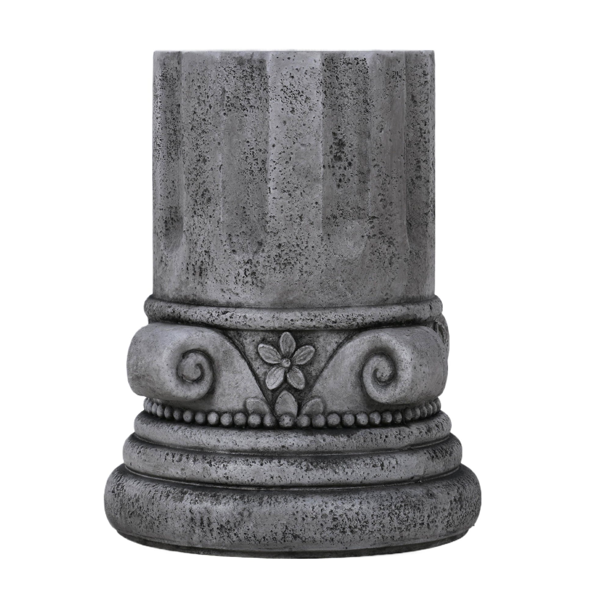 Outdoor End Table, Round Side Table For Patio And Garden - Antique Grey Home Essentials