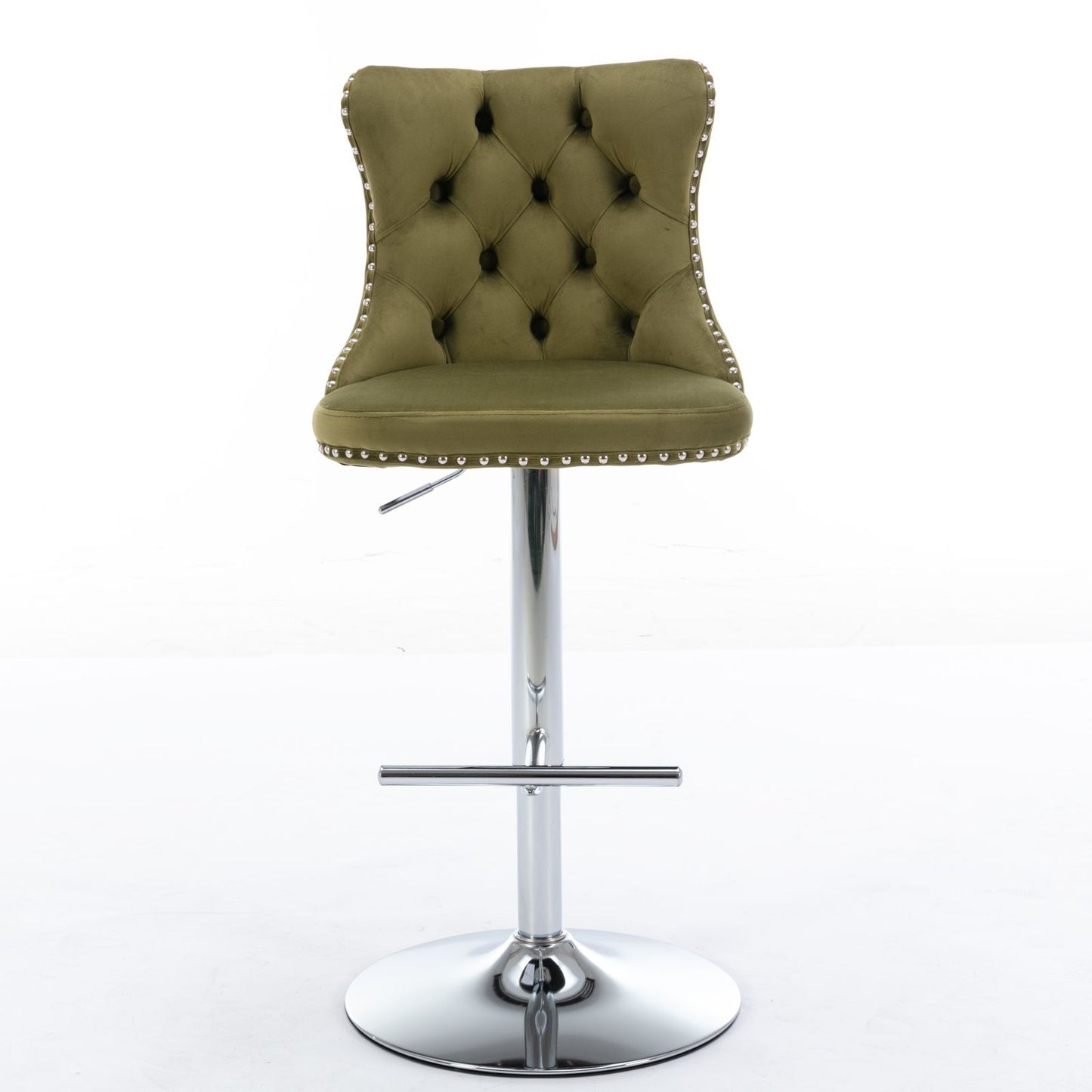 Swivel Velvet Barstools Adjusatble Seat Height From 25-33", Modern Upholstered Chrome Base Bar Stools With Backs Comfortable Tufted For Home Pub And Kitchen Island (Set of 2) Home Essentials