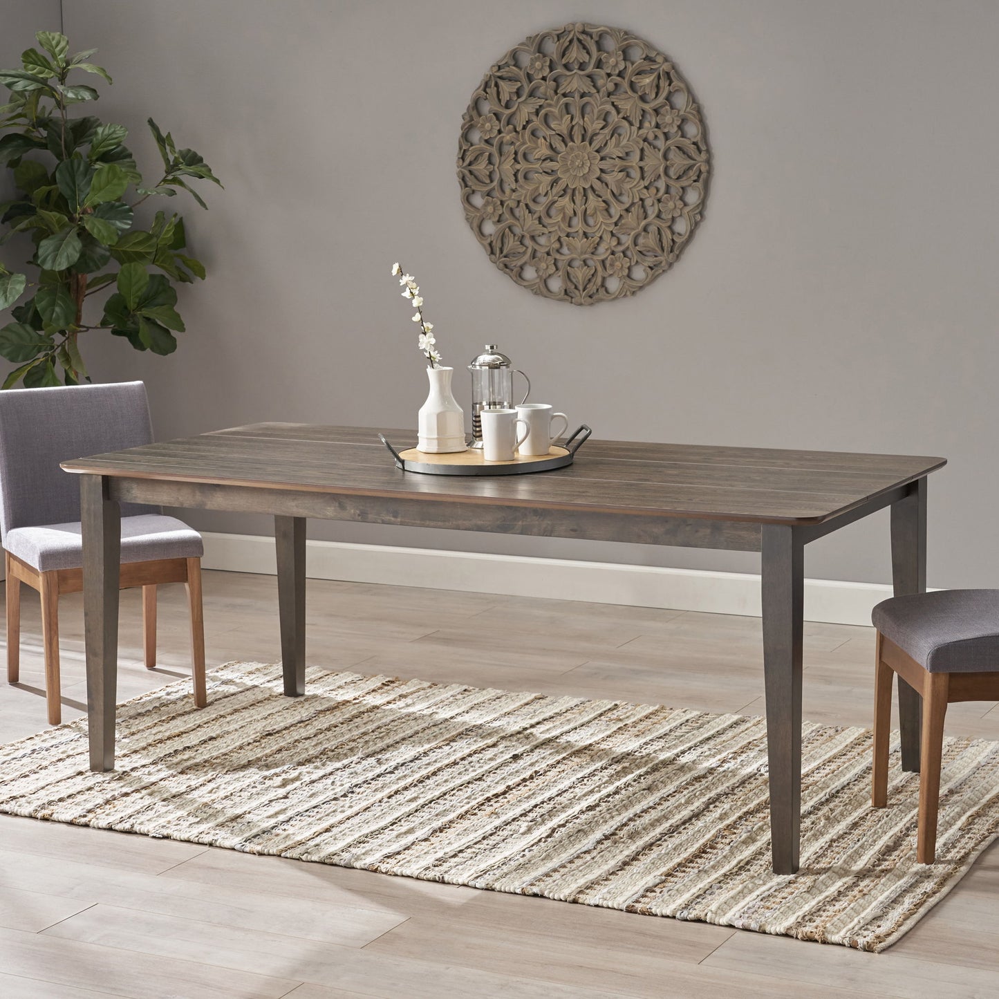 Farmhouse Charm Dining Table With Square Leg Noble House