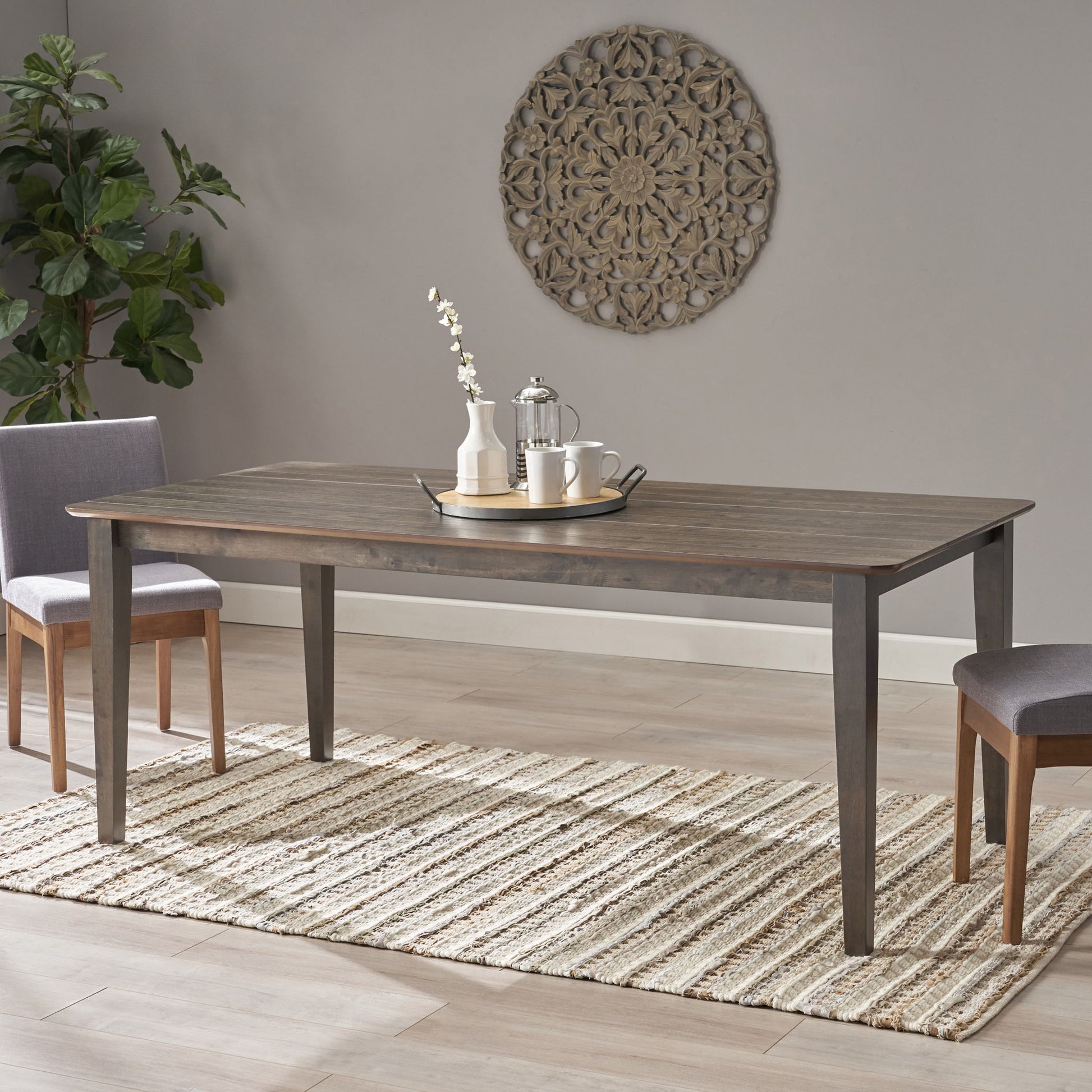 Farmhouse Charm Dining Table With Square Leg Noble House
